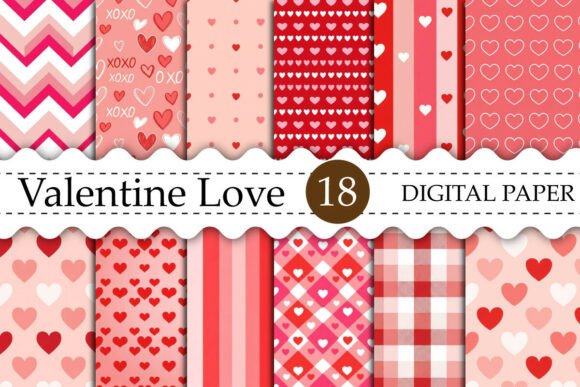 Download Valentine Love Digital Paper Bundle - Digital paper bundle Collection