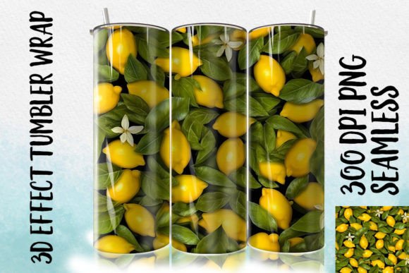 Download 3D Lemon Leaf Tumbler Wrapp 1 - Wrapp Collection