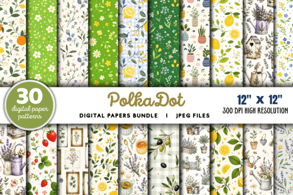 Download Polka Dot Digital Paper Bundle - Digital paper bundle Collection