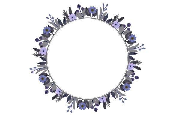 Download Grey Floral Circle Frame - Frame Collection