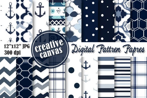 Download Navy Anchor Digital Paper Bundle - Digital paper bundle Collection
