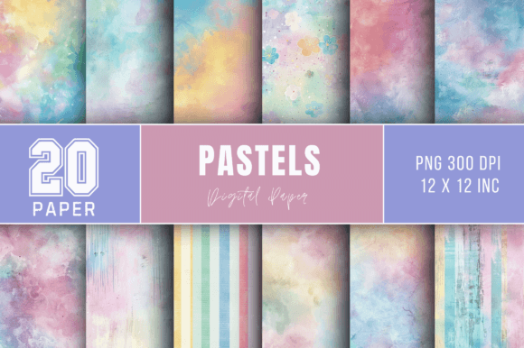 Download Pastel Digital Paper Bundle - Digital paper bundle Collection
