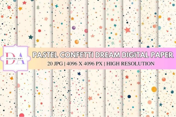 Download Pastel Confetti Dream Digital Paper - Pastel confetti Collection