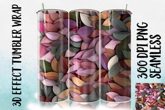 Download 3D Magnolia Leaf Tumbler Wrapp 1 - Wrapp Collection