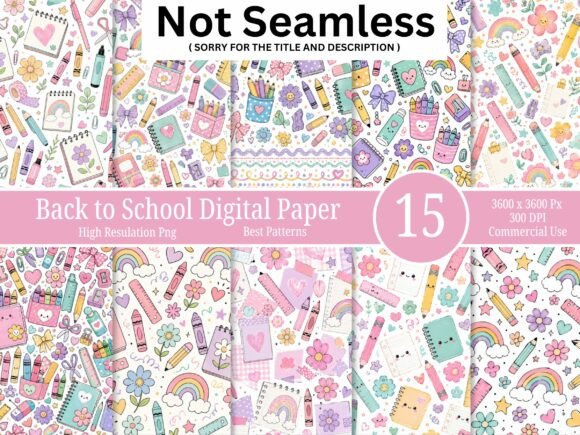 Download Cute Back to School Digital Paper Bundle - Digital paper bundle Collection