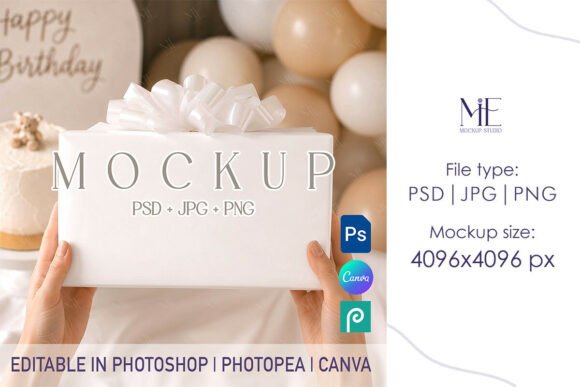 Download Gift Box Mockup, Wrapping Paper PSD - Wrapp Collection