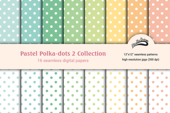 Download Pastel Polka Dots Digital Paper Bundle - Digital paper bundle Collection