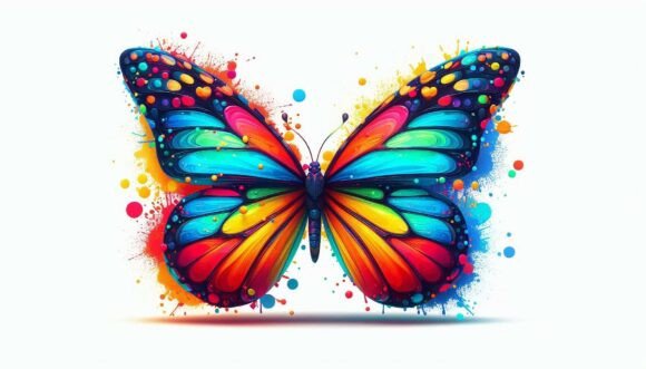 Download Bold Rainbow Butterfly - Bold rainbow Collection