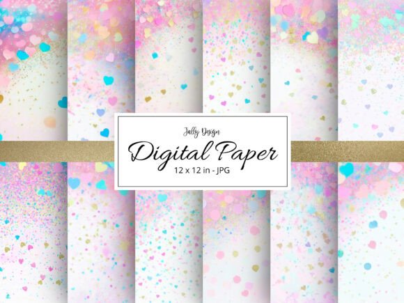 Download Pastel Confetti in Shape of Heart Design - Premium Bundle