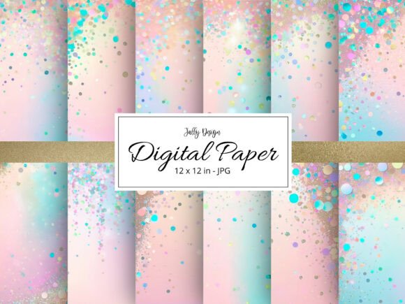 Download Pastel Confetti &amp; Glitter Digital Paper - Premium Bundle