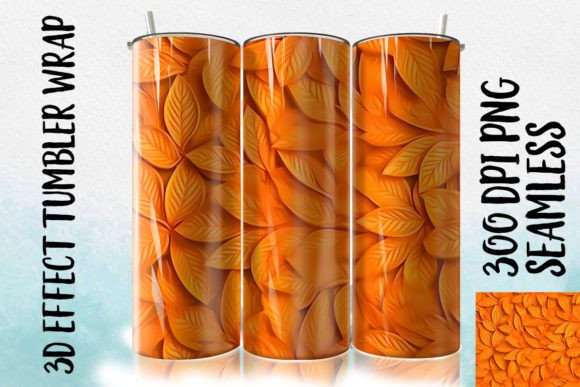 Download 3D Orange Leaf Tumbler Wrapp 2 - Wrapp Collection