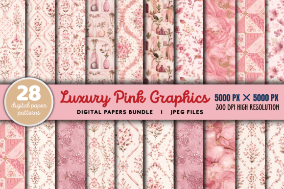 Download Luxury Pink Digital Paper Bundle - Digital paper bundle Collection