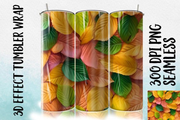Download 3D Beech Leaf Tumbler Wrapp 2 - Wrapp Collection