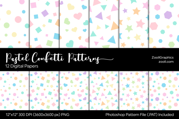 Download Pastel Confetti Digital Papers - Pastel confetti Collection