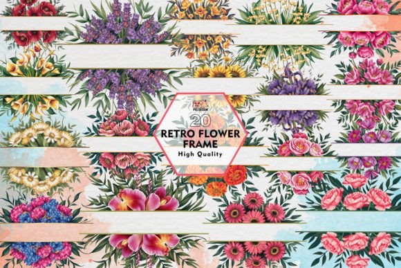 Download Retro Flower Frame Clipart PNG Graphics - Frame Collection